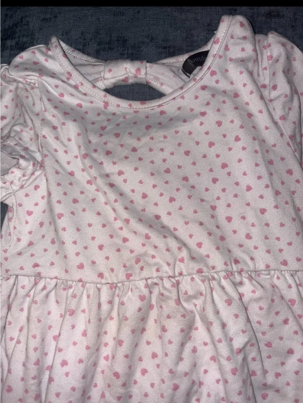 Picapino Girls 2T Pink Heart Print Short Sleeve Dress